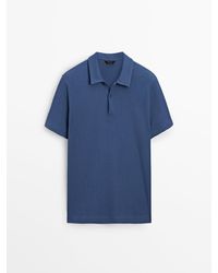 MASSIMO DUTTI - Textured Short Sleeve Polo Shirt - Lyst