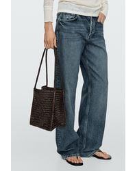 MASSIMO DUTTI - Nappa Leather Woven Bucket Bag - Lyst