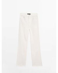 MASSIMO DUTTI - Recht Model Denim Broek Met Hoge Taille - Lyst
