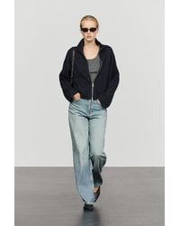 MASSIMO DUTTI - Cotton Blend Zip-Up Knit Jacket - Lyst