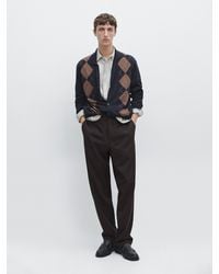 MASSIMO DUTTI - Cool Wool Textured Trousers - Lyst