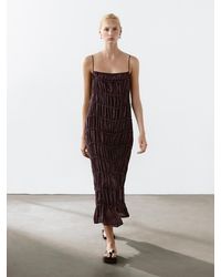 MASSIMO DUTTI - Long Flowing Linen Blend Dress - Lyst