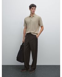 MASSIMO DUTTI - Polo En Maille À Manches Courtes - Lyst