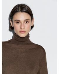 MASSIMO DUTTI - Wool Blend High Neck Knit Sweater - Lyst