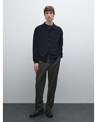 MASSIMO DUTTI - Cardigan Aus Wollmischgewebe Mit Knopfleiste - Lyst