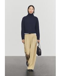 MASSIMO DUTTI - Cropped 100% Cashmere Knit Sweater - Lyst