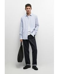MASSIMO DUTTI - 100% Cotton Melange Twill Regular Fit Shirt - Lyst