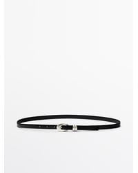 MASSIMO DUTTI - Nappa Leather Belt With Oval Buckle - Lyst