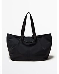 MASSIMO DUTTI - Shopper Bag With Leather Trims - Lyst