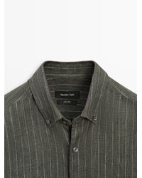 MASSIMO DUTTI - Regular Fit Striped 100% Linen Fluid Shirt - Lyst