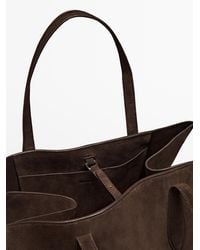 MASSIMO DUTTI - Split Suede Maxi Tote Bag - Lyst