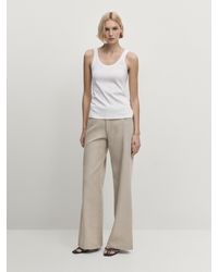 MASSIMO DUTTI - 100% Cotton Strappy Top - Lyst