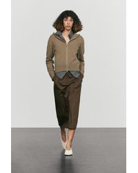 MASSIMO DUTTI - Wool Blend Knit Hooded Cardigan - Lyst