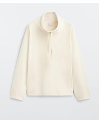 MASSIMO DUTTI Cotton Sweatshirt With High Neck - Natural