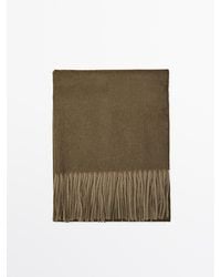 MASSIMO DUTTI - 100% Wollen Dubbelzijdige Sjaal - Lyst