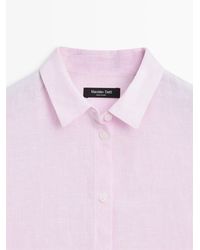 MASSIMO DUTTI - Flowing Pinstriped 100% Linen Shirt - Lyst
