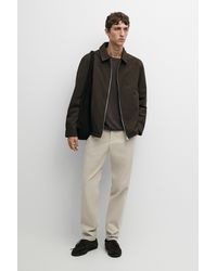 MASSIMO DUTTI - Cotton Blend Slim Fit Pants - Lyst