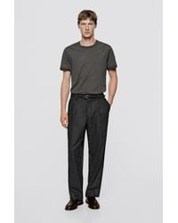 MASSIMO DUTTI - 100% Cotton Short Sleeve T-Shirt - Lyst