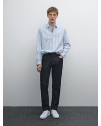 MASSIMO DUTTI - Camicia A Righe Regular Fit 100% Cotone - Lyst