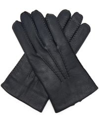 Bark Brown//Beige Dents Mens Helston Deerskin Leather Gloves