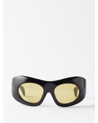 Port Tanger Ruh Round-square Acetate Wrap Sunglasses - Black