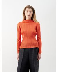 Pleats Please Issey Miyake - High-neck Technical-pleated Top - Lyst