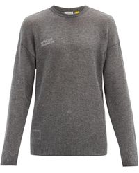 7 MONCLER FRAGMENT Logo-print Cashmere Sweater - Gray
