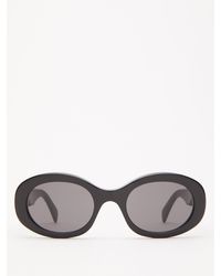 Celine Triomphe Oval Acetate Sunglasses - Black