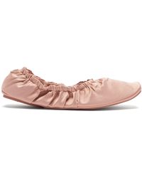 Jimmy Choo Bardo Square-toe Satin Ballet Flats - Pink