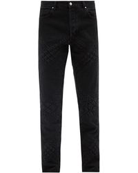 STEFAN COOKE Panelled Straight-leg Jeans - Black