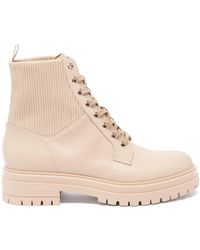 Gianvito Rossi Martis Lace-up Leather Ankle Boots - Natural