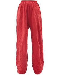 Balenciaga Wide-leg Fleece-jersey Track Pants - Red
