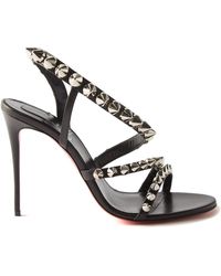 Christian Louboutin Spikita Strap 100 Leather Sandals in Pink | Lyst