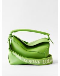 Loewe パズルエッジ スモール レザーバッグ - グリーン