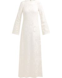 Dolce & Gabbana Cherub And Floral-lace Cotton-blend Maxi Dress - White