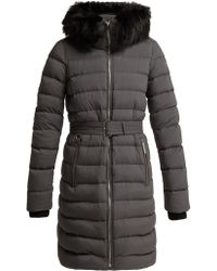 Burberry Limehouse Shearling Trim Padded Coat - Black