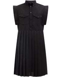 Burberry Pleated Mohair-blend Shirt Dress - Black