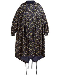 Undercover Floral-print Hooded Cotton Parka - Blue