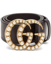 large gucci belt with pearls