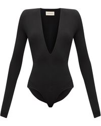 Alexandre Vauthier Halterneck Scoop-back Jersey Bodysuit - Black
