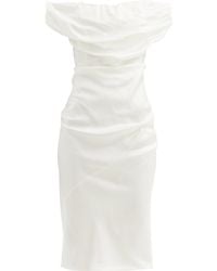 Vivienne Westwood Ginnie Draped Satin Dress - White