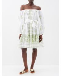 Juliet Dunn - Boho Dhaka-print Cotton Off-the-shoulder Dress - Lyst