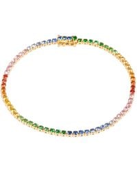 Rosa De La Cruz Rainbow Sapphire & 18kt Gold Tennis Bracelet - Metallic