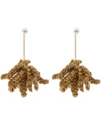 Lucy Folk Spritz Crochet-flower And Pearl Earrings - Metallic