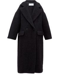 Raey Double-breasted Wool-blend Blanket Coat - Black
