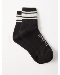 Striped Merino-blend Socks Black Mens MATCHESFASHION Men Clothing Underwear Socks 