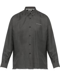 Jacquemus Gadjo Polka-dot Silk Shirt - Black