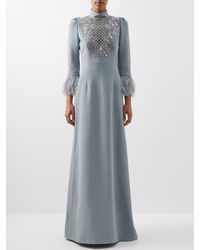 Andrew Gn Crystal-embellished Twill Maxi Dress - Grey