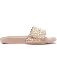 Jimmy Choo Faux Pearl-embellished Slides in White - Lyst