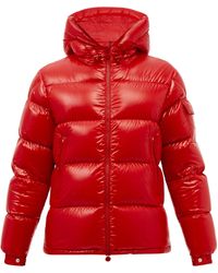 Moncler Ecrins Quilted Down Coat - Red